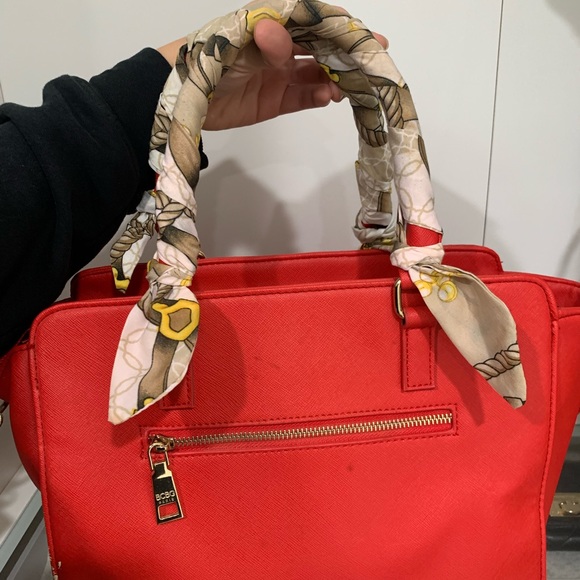 BCBG Red Satchel Bag with strap - Picture 5 of 8